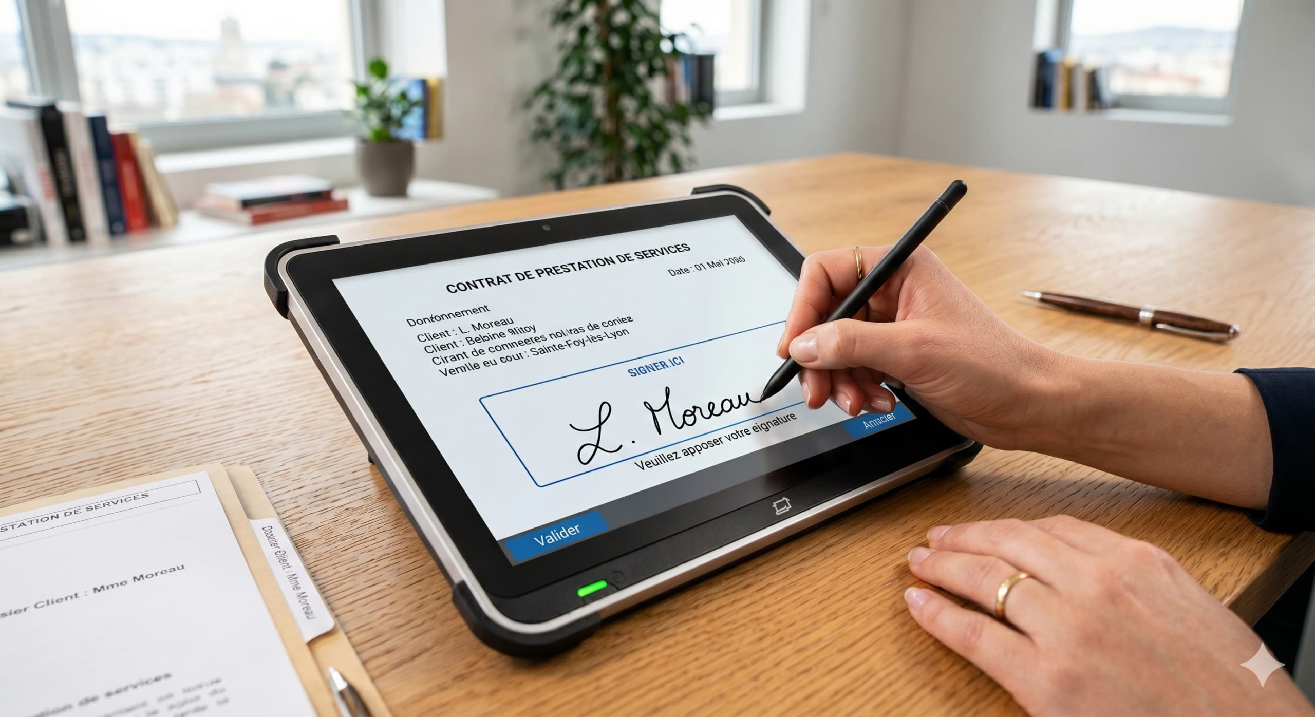 Signature tablette électronique